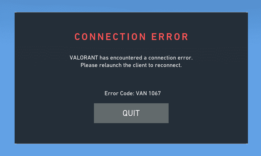 Valorant Windows 11 ข้อผิดพลาด 1067
